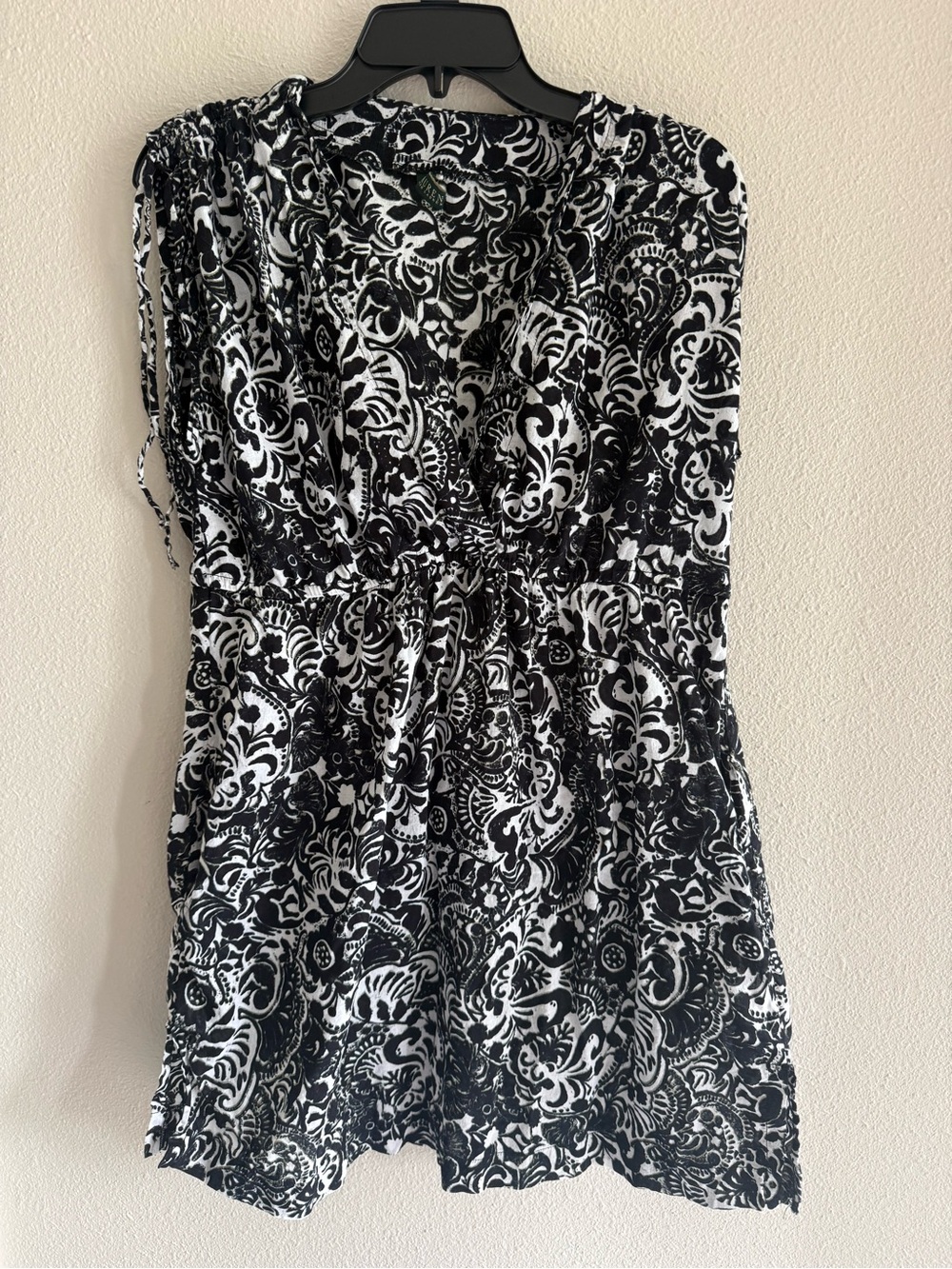 Ralph Lauren Black and White beach cover -up dress size M